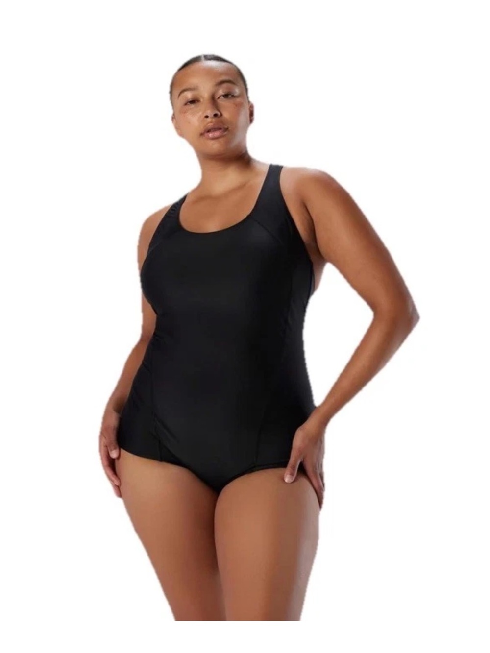 SPEEDO CONSERVATIVE ULTRABACK ONE PIECE SWIMSUIT CROSS BACK BLACK SIZE 16